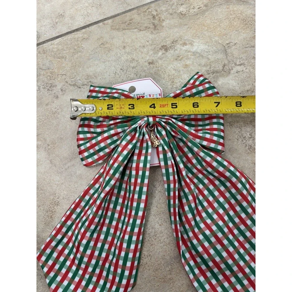 A New Day Hair Bow Barrette Set 3 NWT Rhinestone Velvet Christmas Plaid Sequin